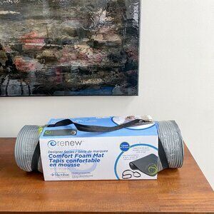 Renew Yoga Comfort Foam Mat 12mm Extra Thick Pilates Exercise Mat w/ Carry Strap